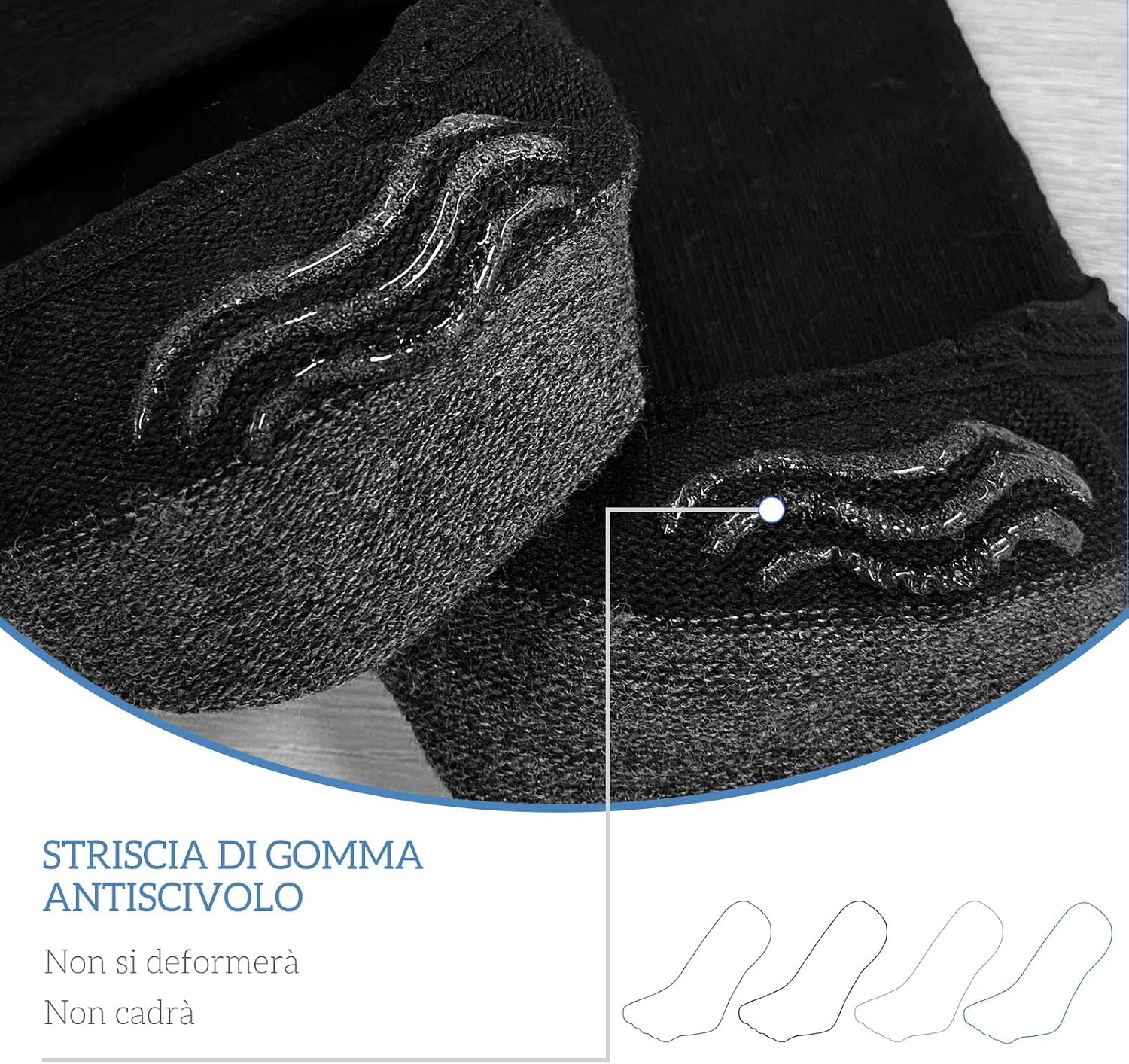 Detalle de PUTUO Calzini Fantasmini con Dita da Uomo a 5 Dita, invisibili sportivi e traspiranti in cotone (4 paia, 39-46)