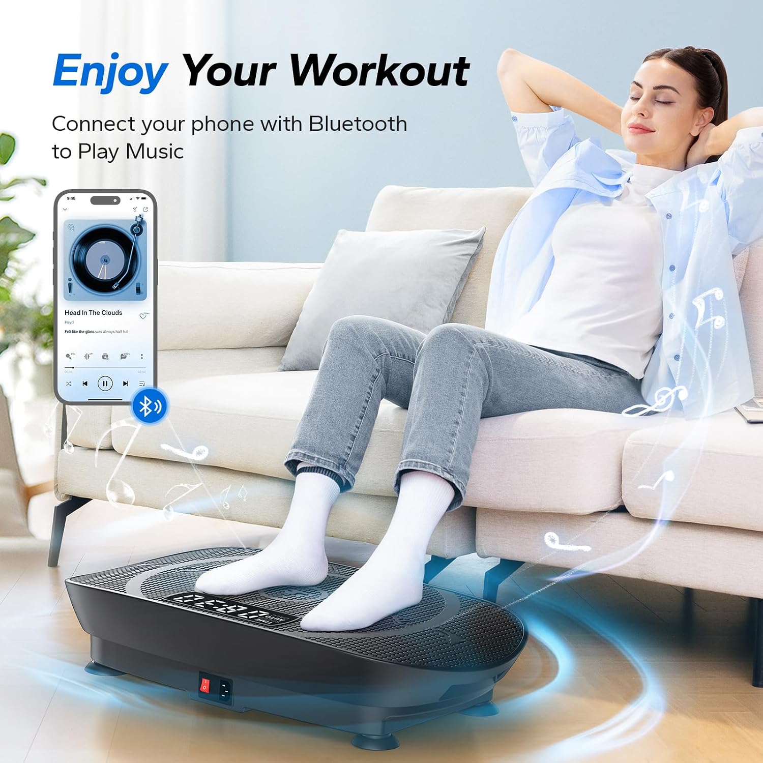 Detalle 2 de MERACH CV30 Pro MR-2398 Curved Vibration Plate with 10 Levels and Bluetooth