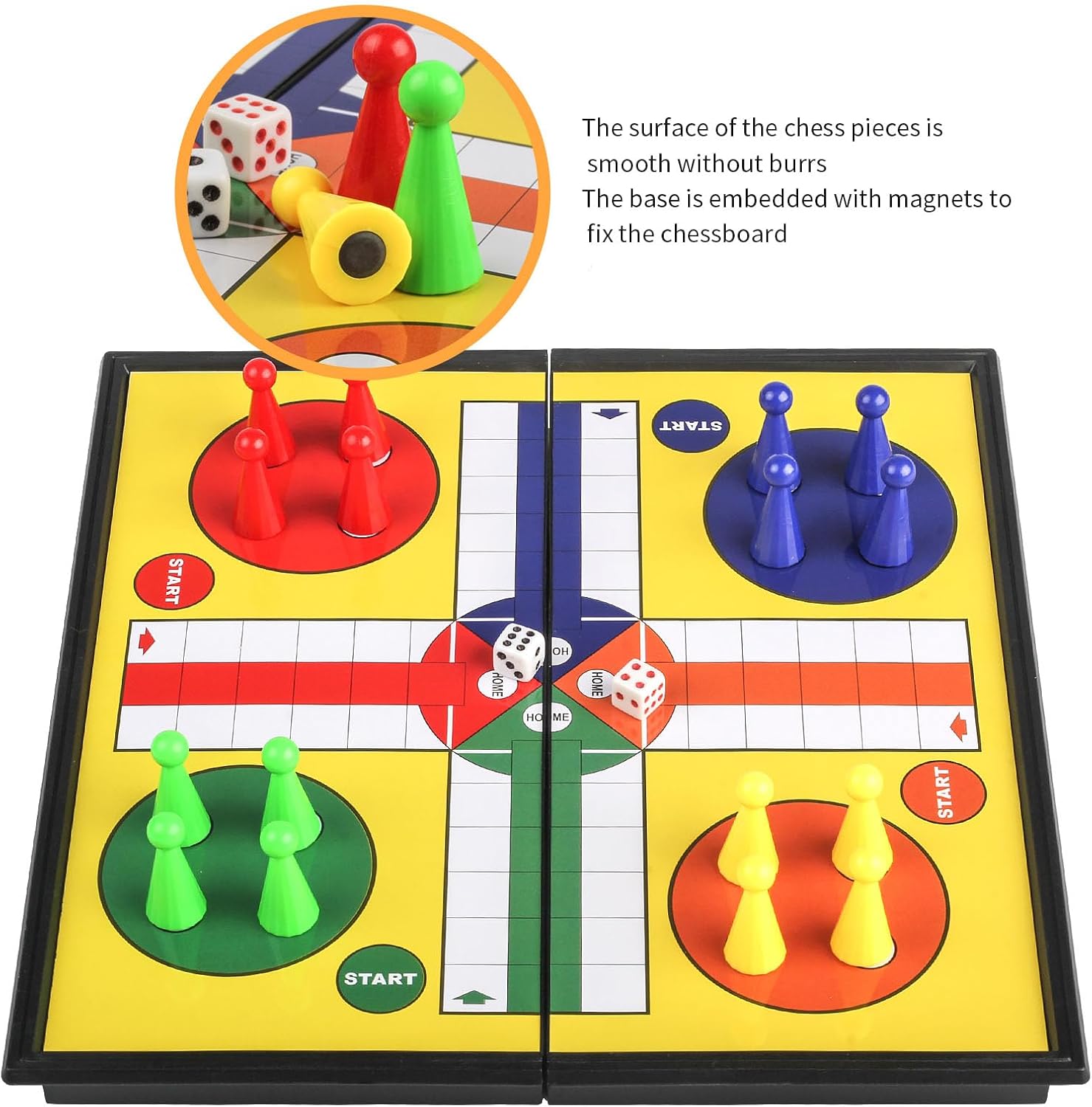 Detalle de ZUNIPLEX Ludo Magnetic Flying Chess: box viaggio con pezzi magnetici per bambini