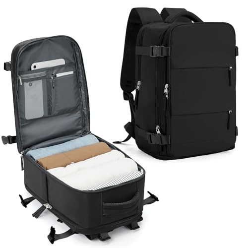 Detalle de SZLX zaino da viaggio sottovuoto con pompa, scomparto scarpe e vano laptop 14