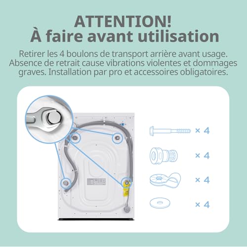 Detalle 2 de COMFEE Lave-Linge 8 KG CFE12EW80/W-FR : performance silencieuse et efficacité énergétique pour petits espaces