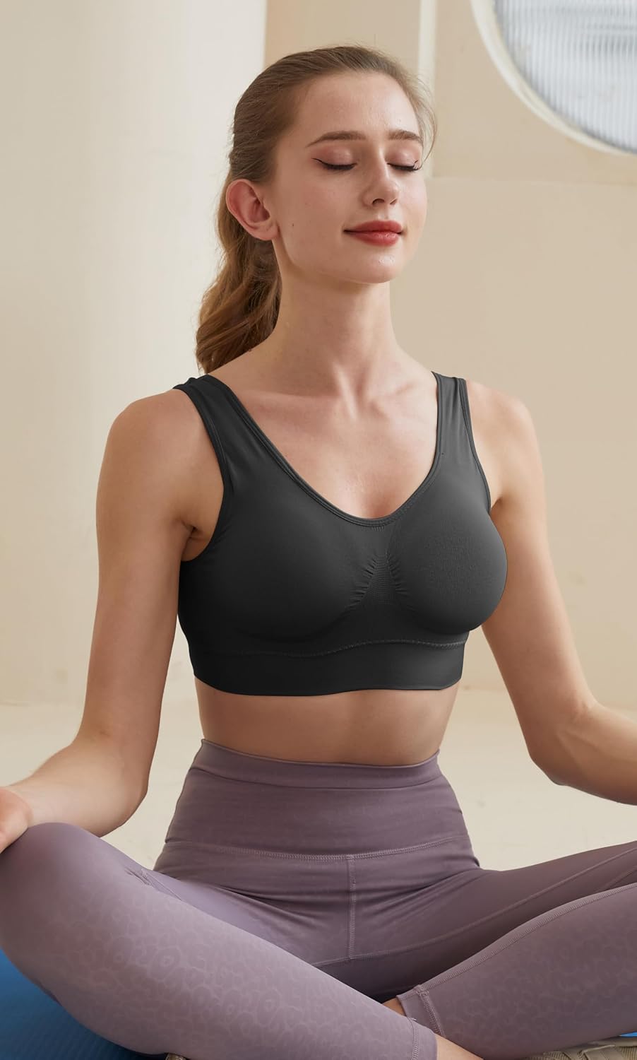 Thumbnail 4 de Memoryee Sports Bras Women 3 Pack – Plus Size, Non-Wired, Padded, Removable Inserts