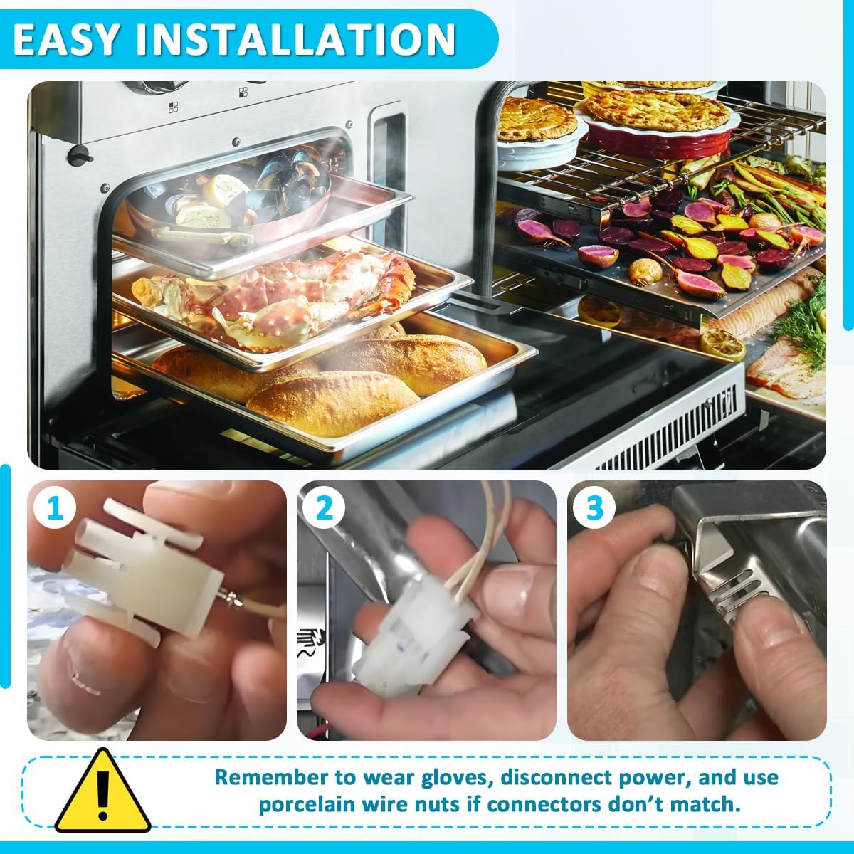 Detalle de JIYIZO Oven Igniter, 4-Prong Connector