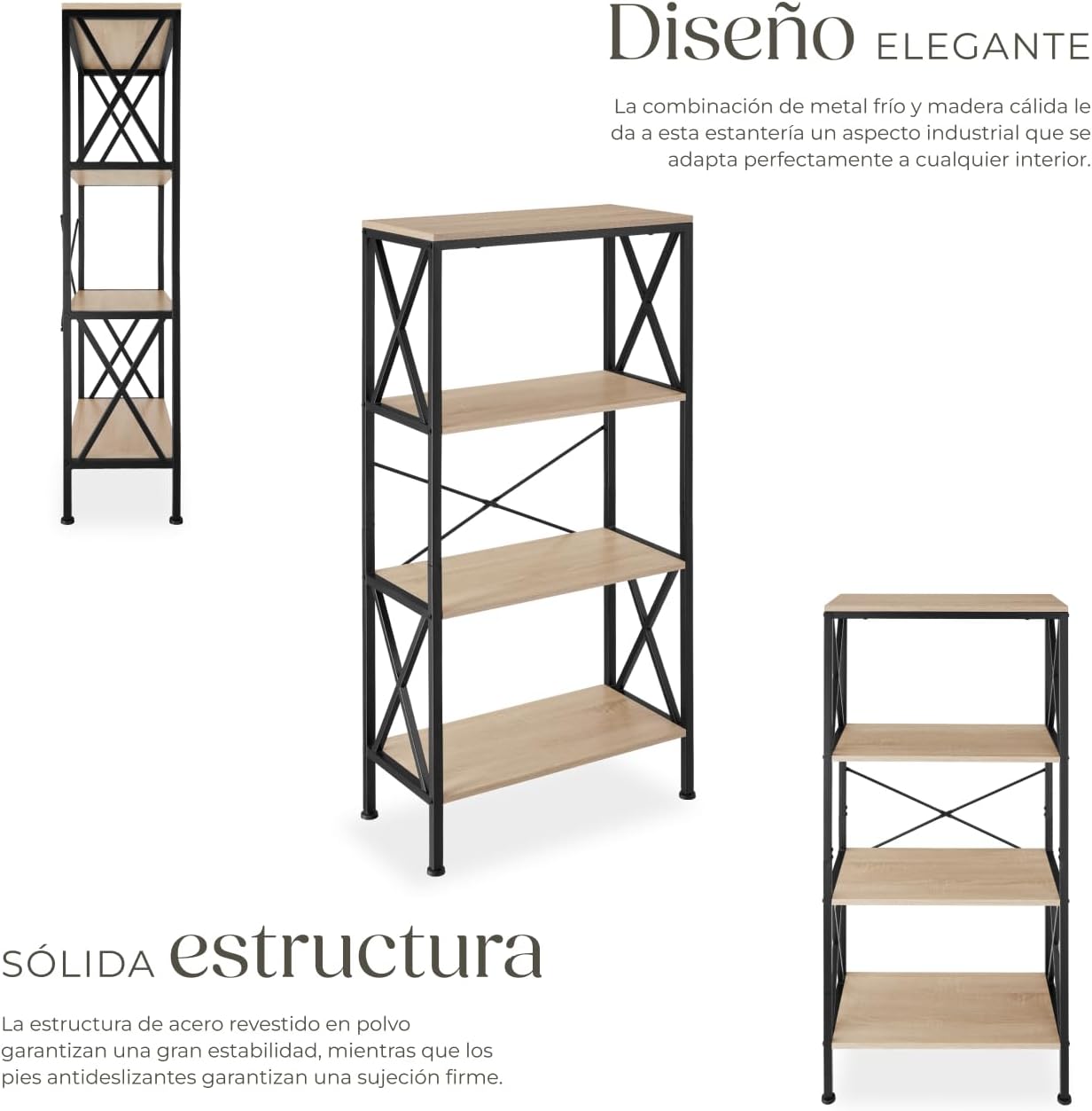 Thumbnail 4 de tectake® Estanteria Metalica 4 estantes 61,5 cm