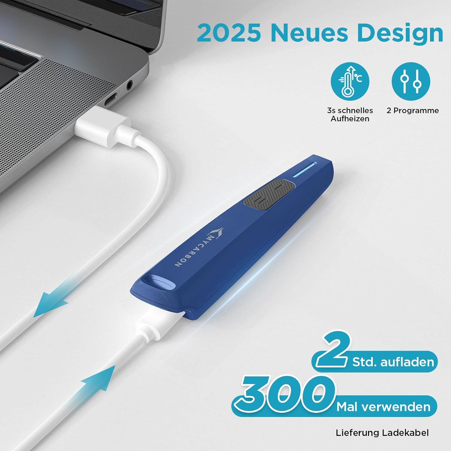 Detalle de MYCARBON Mückenstich Hitzestift – kompakter Stichheiler mit USB‑C, chemiefrei und schnell schmerzlindernd
