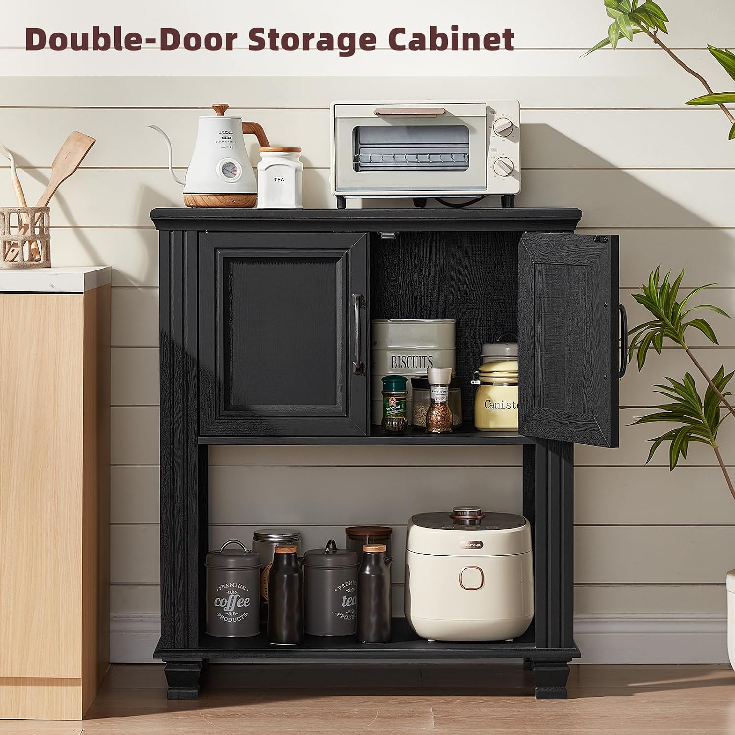 Thumbnail 2 de SAVOR LIFE Coffee Bar Cabinet, Black