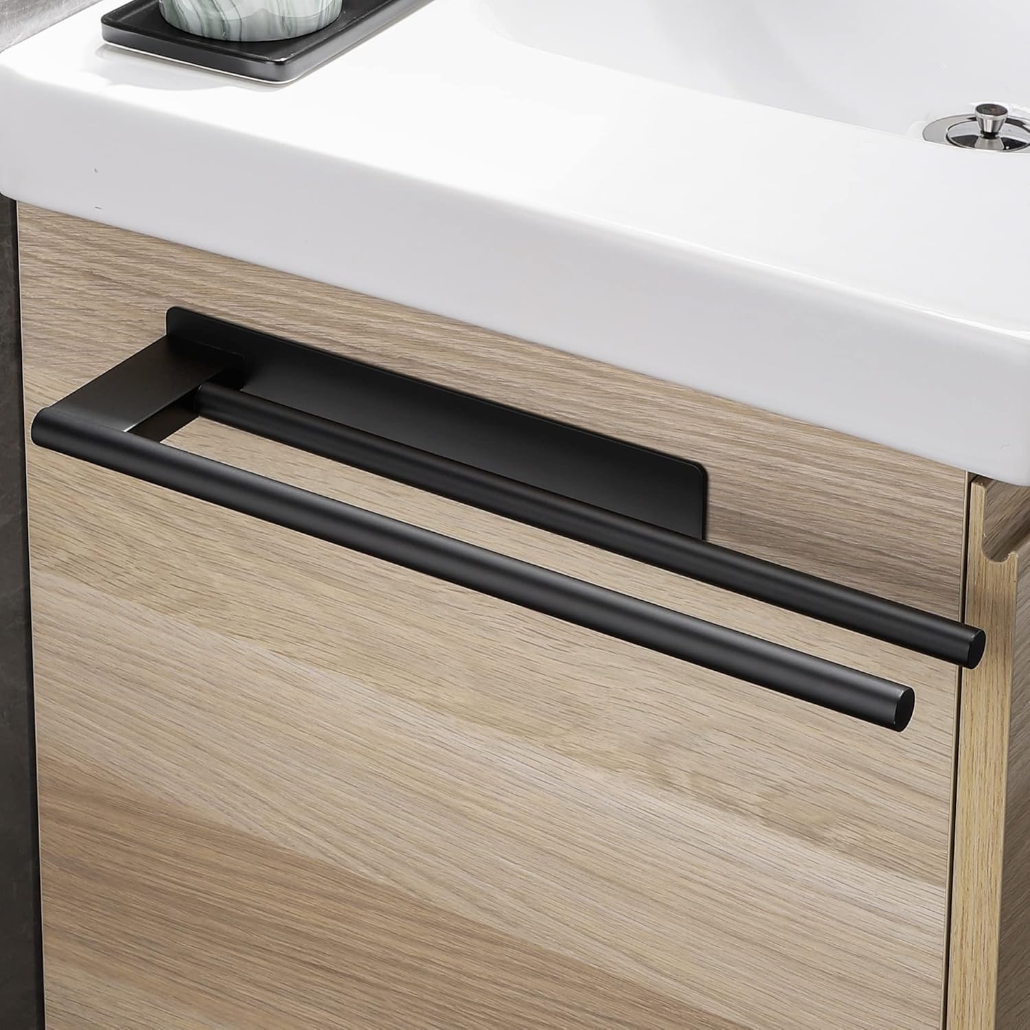 Thumbnail 2 de Gsocel Porta Asciugamani Bagno Adesivo in Acciaio Inox a 2 Bracci, 39 cm, Nero