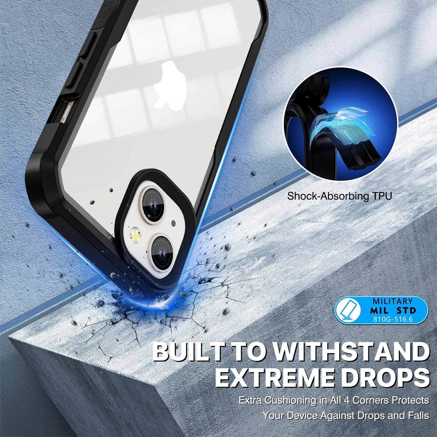 Detalle de CENHUFO Privacy Case for iPhone 14 / iPhone 13 with Built-in 9H Tempered Glass Screen Protector