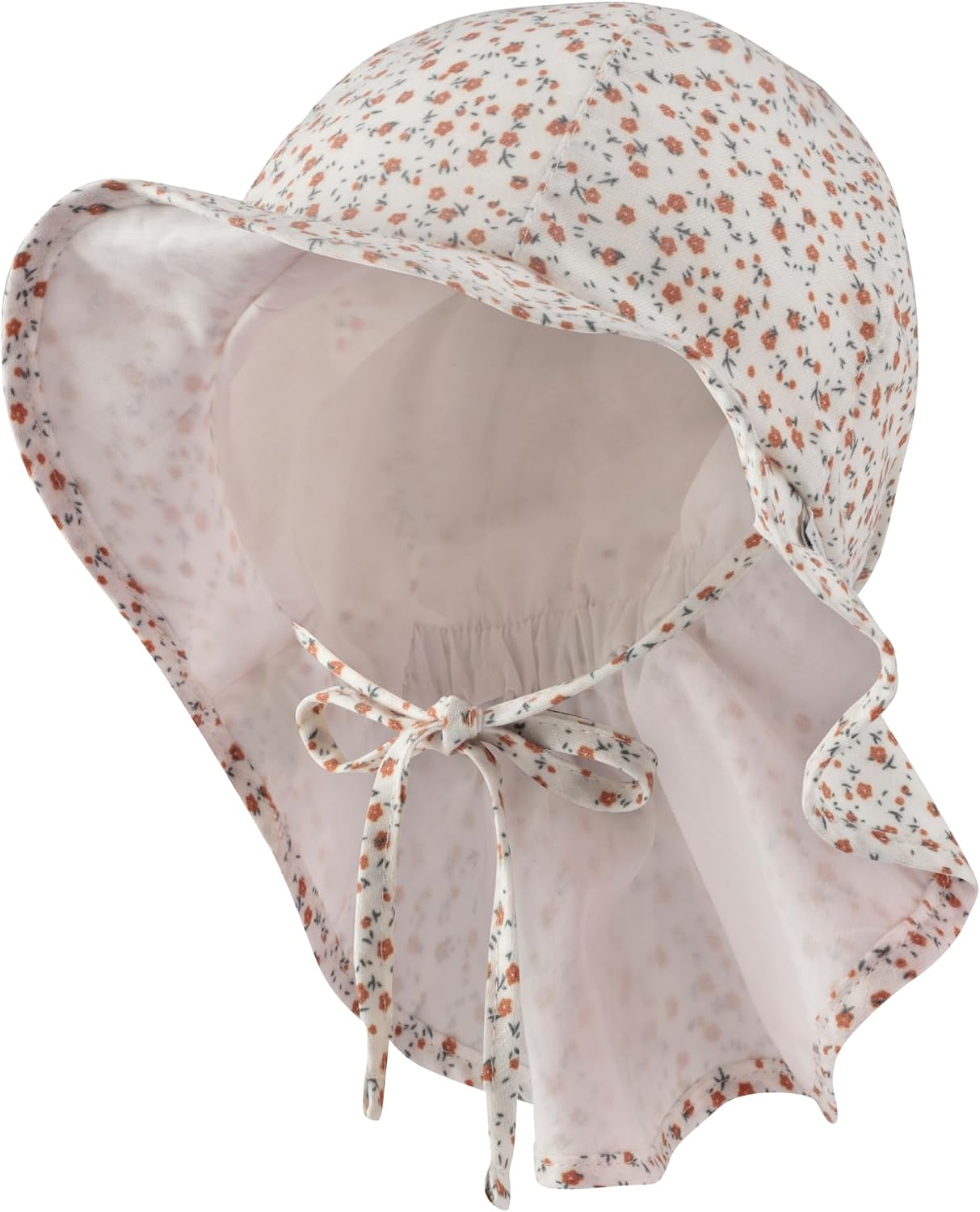 Detalle de Sterntaler Mädchen Sonnenhut Millefleurs – Sonnenhut mit Millefleurs Muster, Nackenschutz und Bio-Batist