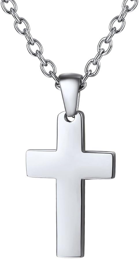 Detalle de PROSTEEL collana con pendente a croce in acciaio 316L, placcato oro – catena regolabile 50+5 cm