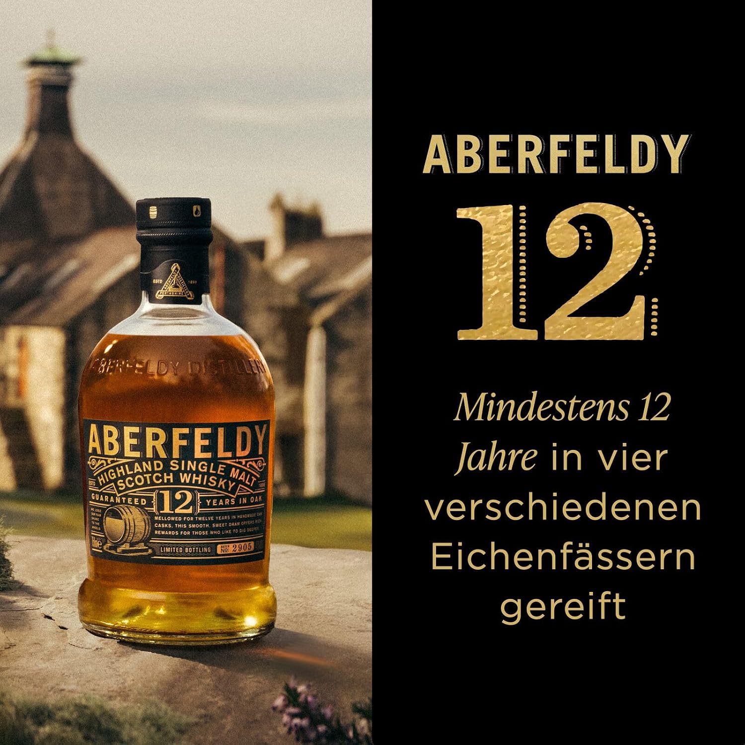 Detalle de Aberfeldy 12 Jahre Single Malt Scotch Whisky – 40% vol, 70 cl, vier Fassarten gereift