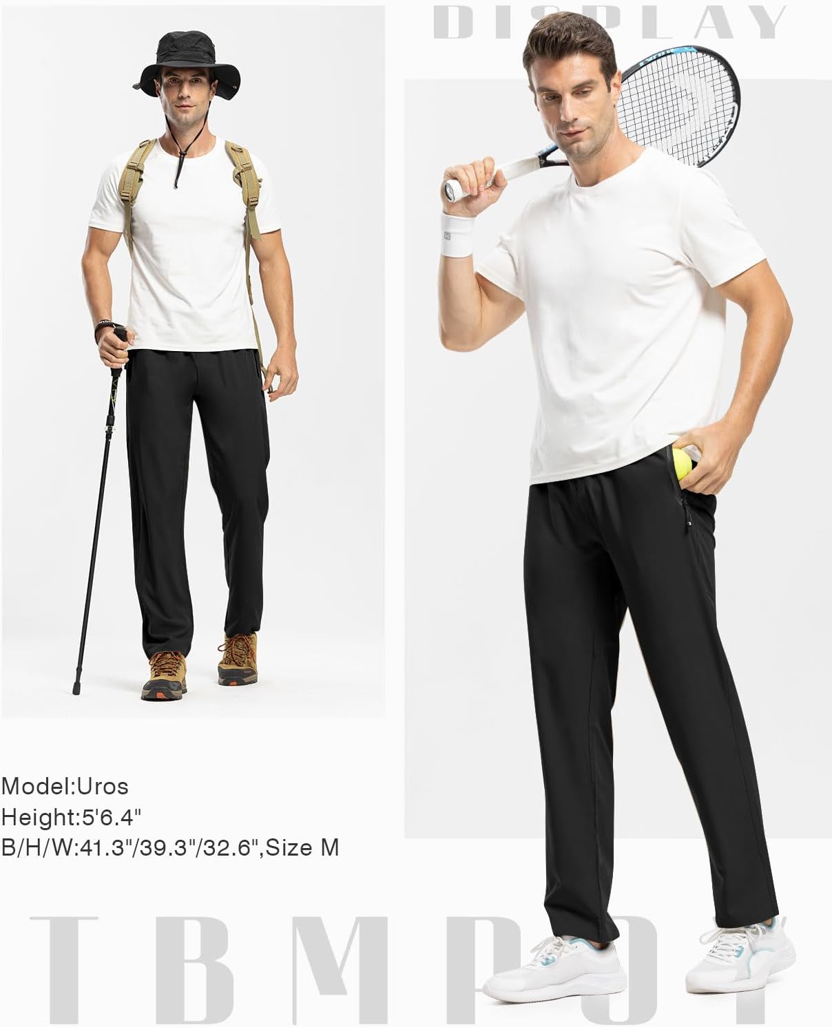 Thumbnail 6 de TBMPOY Men's Lightweight Hiking Travel Pants – Quick-Dry, 4-Way Stretch, Zip Pockets