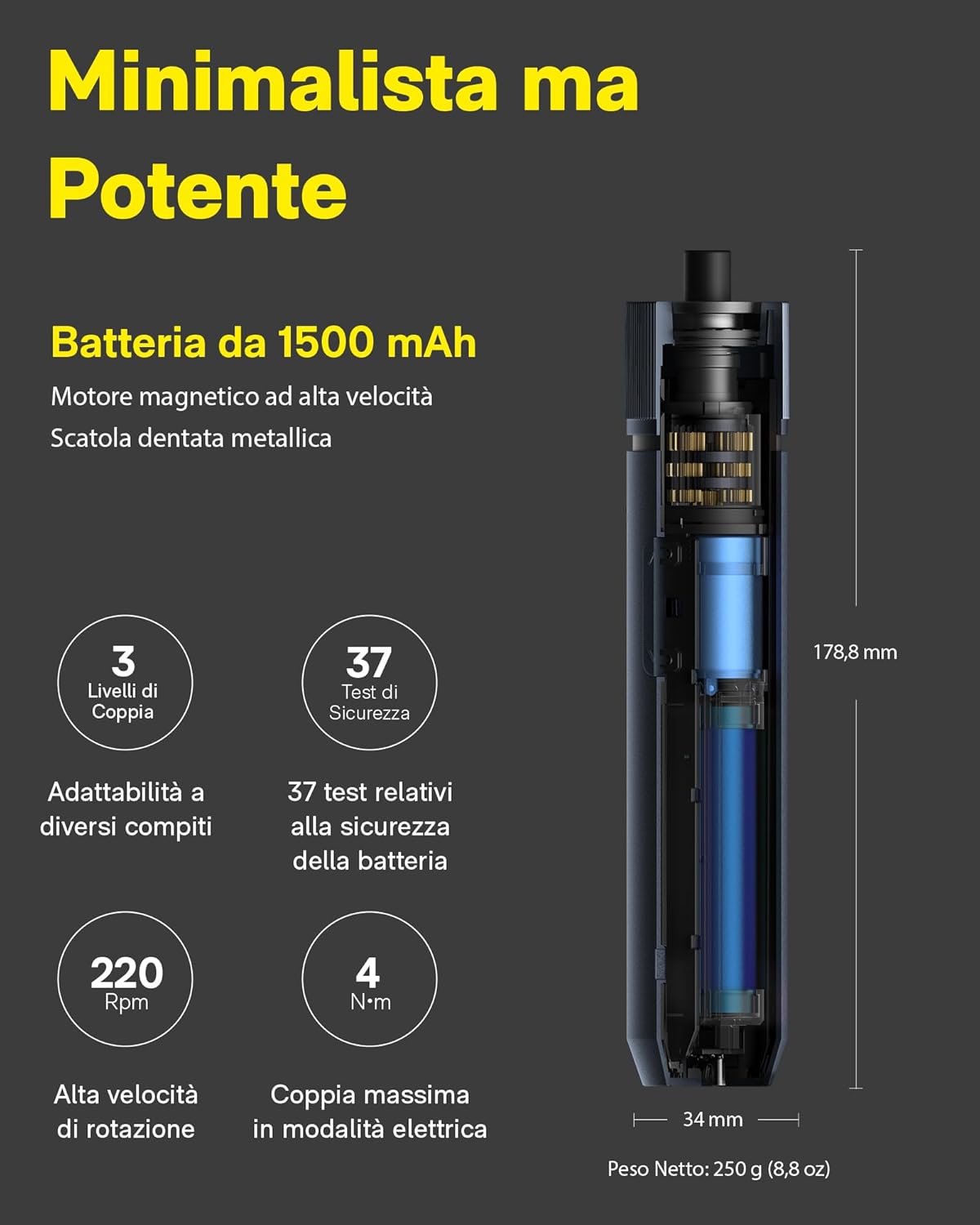 Thumbnail 2 de HOTO Kit Cacciavite Elettrico 3,6V 1500mAh