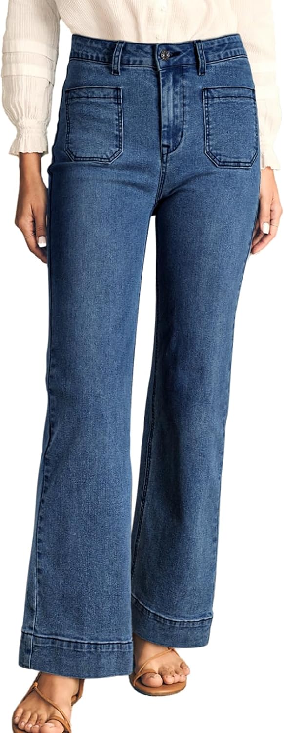Detalle de Wide Leg High Waisted Jeans 55% Cotton