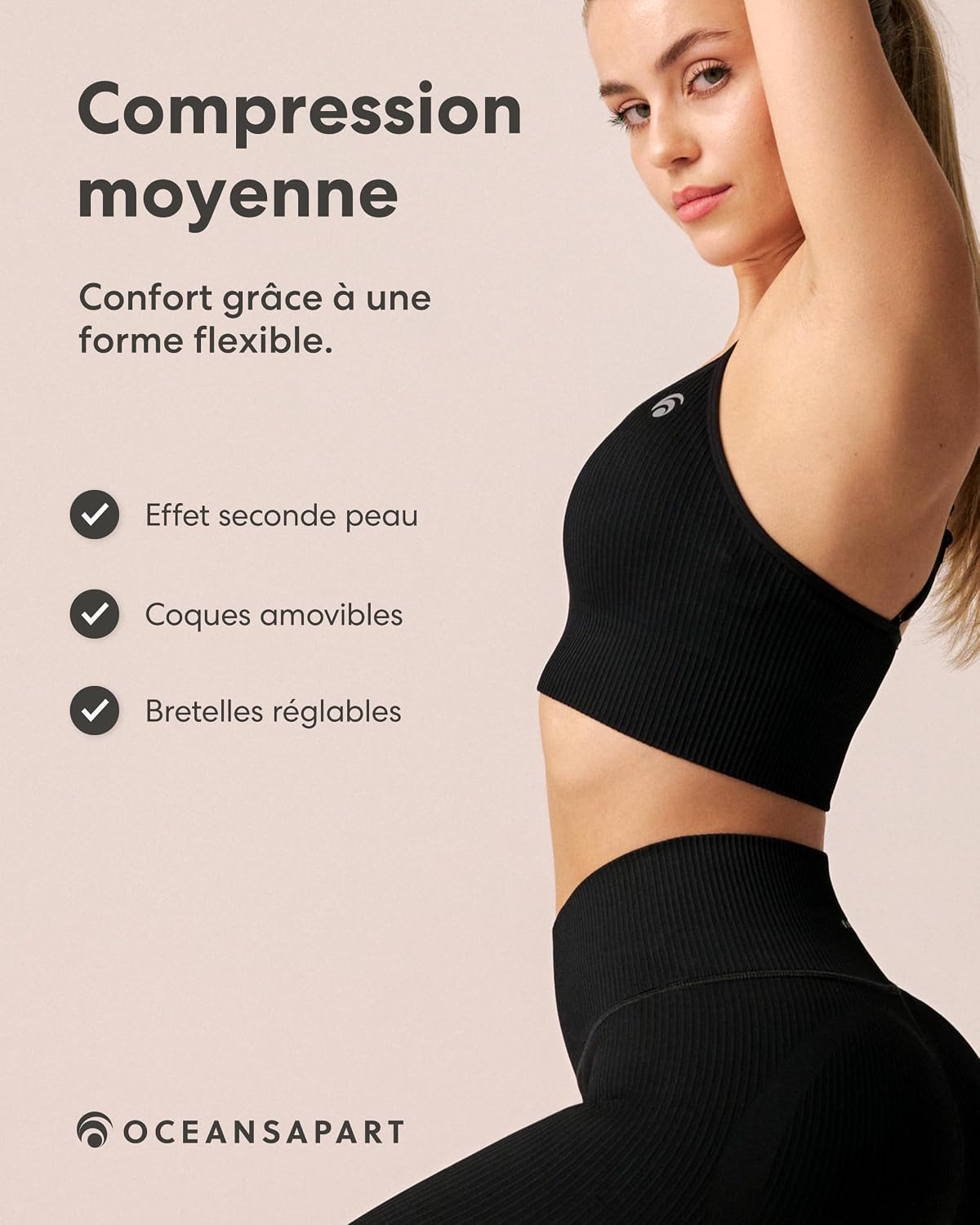 Detalle de Brassière OCEANSAPART Maya sport gris colombe ⚙