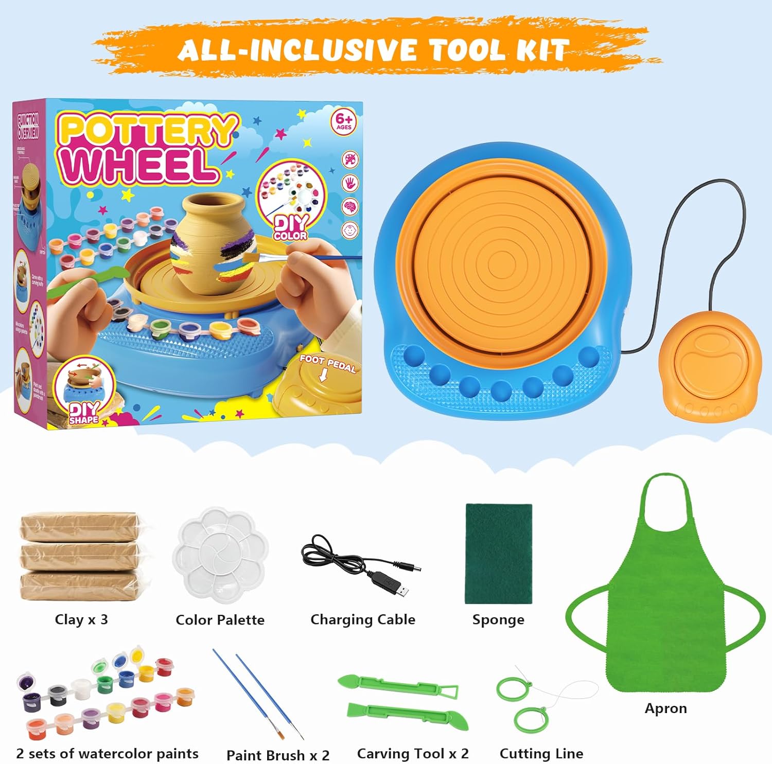 Detalle 2 de TingingYuli Plato de alfarería para niños 8-12 años