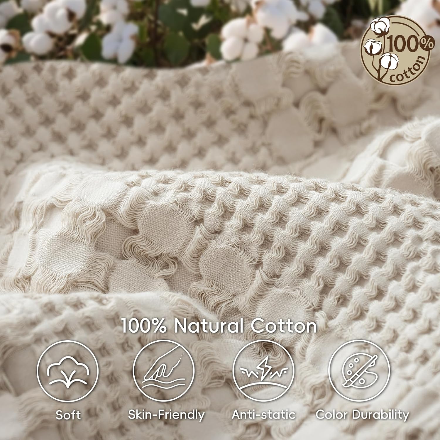Detalle 1 de PHF Waffle Blanket, Queen