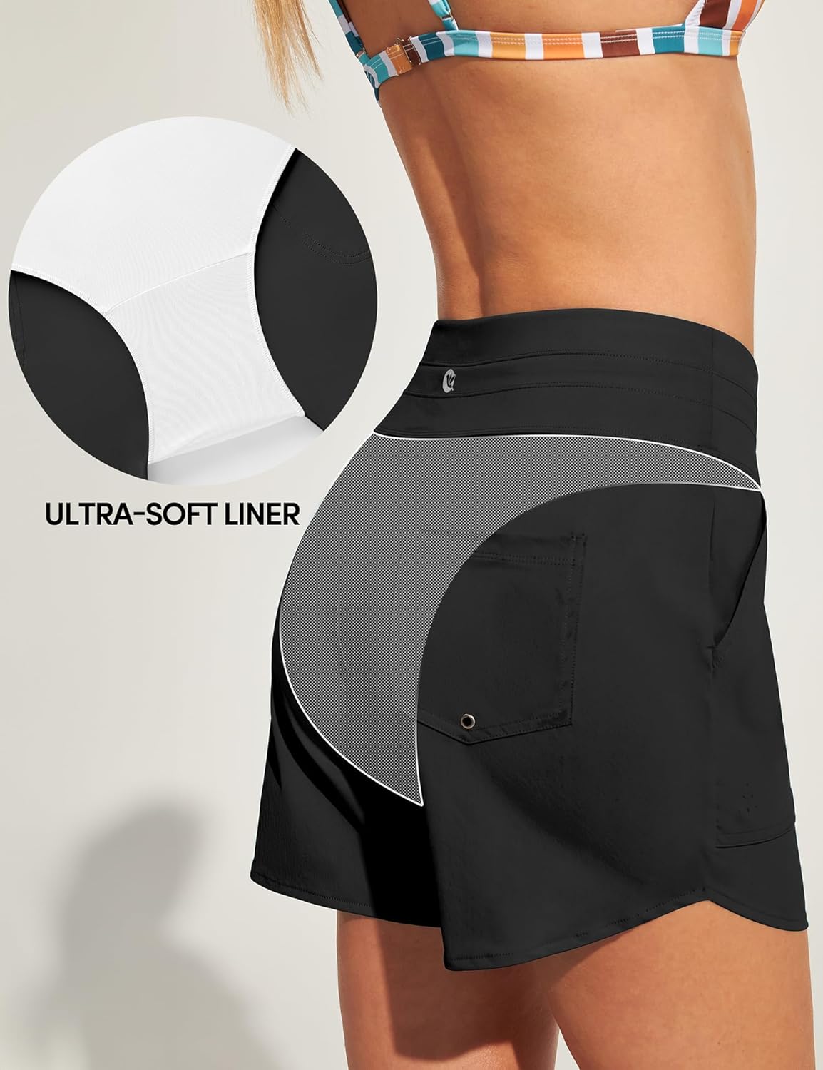 Thumbnail 3 de IUGA Womens 5" Swim Board Shorts: Stretchy, High-Waisted Quick-Dry Bottoms with UPF 50+