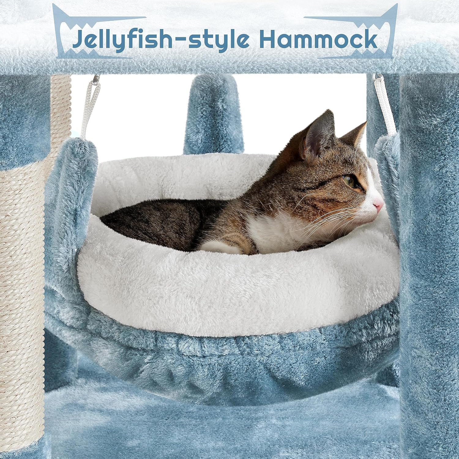 Detalle 2 de Yaheetech 155cm Tall Ocean-Themed Cat Tree