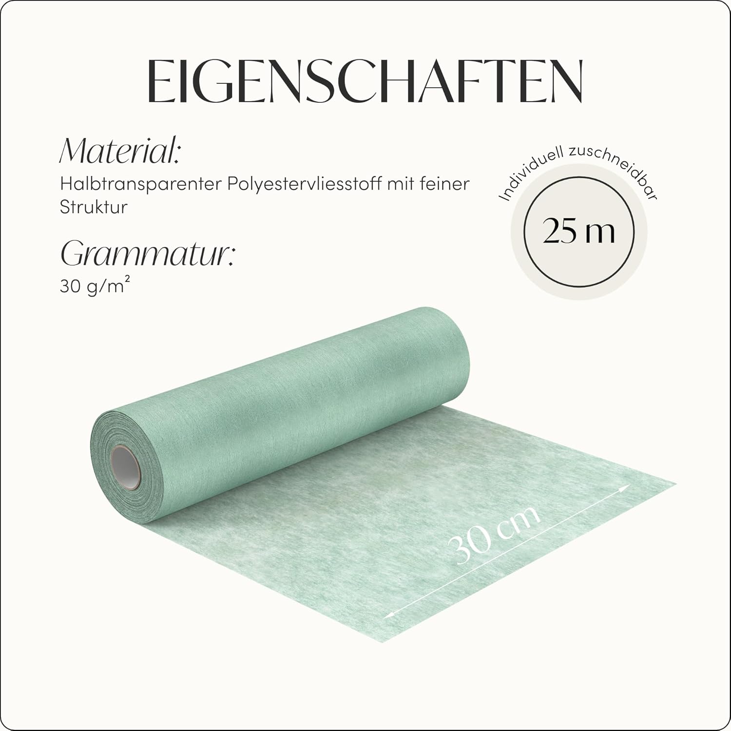 Thumbnail 4 de 100%Mosel Vlies Tischläufer 30 cm x 25 m 🧾