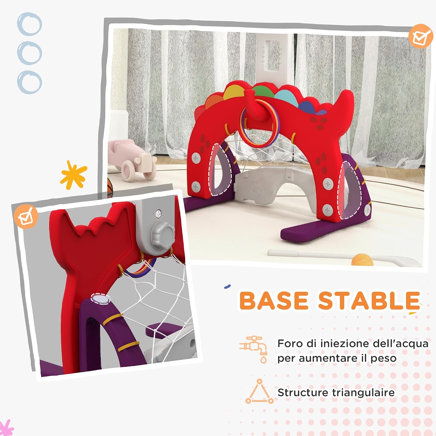 Thumbnail 5 de AIYAPLAY 331-051V00RD basketbalmand voor kinderen, rood, 5-in-1