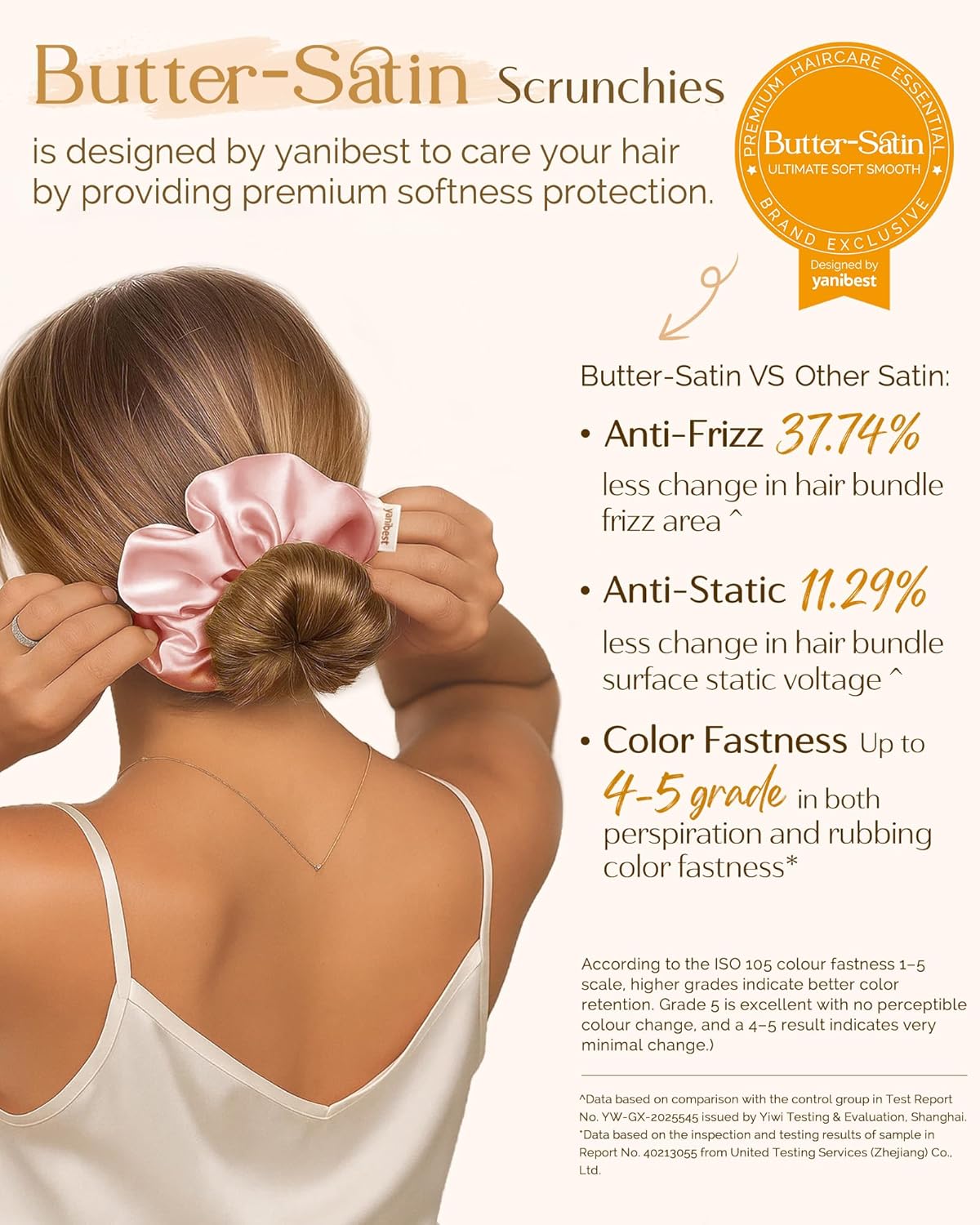 Detalle de Yanibest 8 Pcs Satin Scrunchies – Silk Hair Ties for Gentle, Non-Damaging Hold