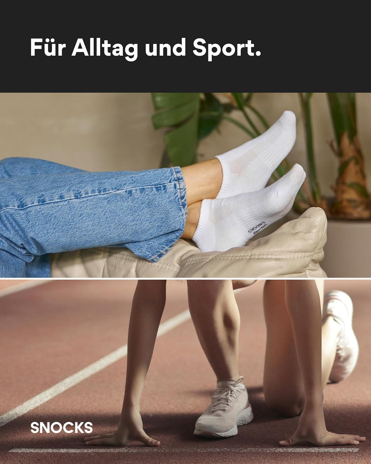 Detalle de Snocks Premium Bambus Sneaker Socken 6er Pack – für Herren & Damen, Gr. 35–50