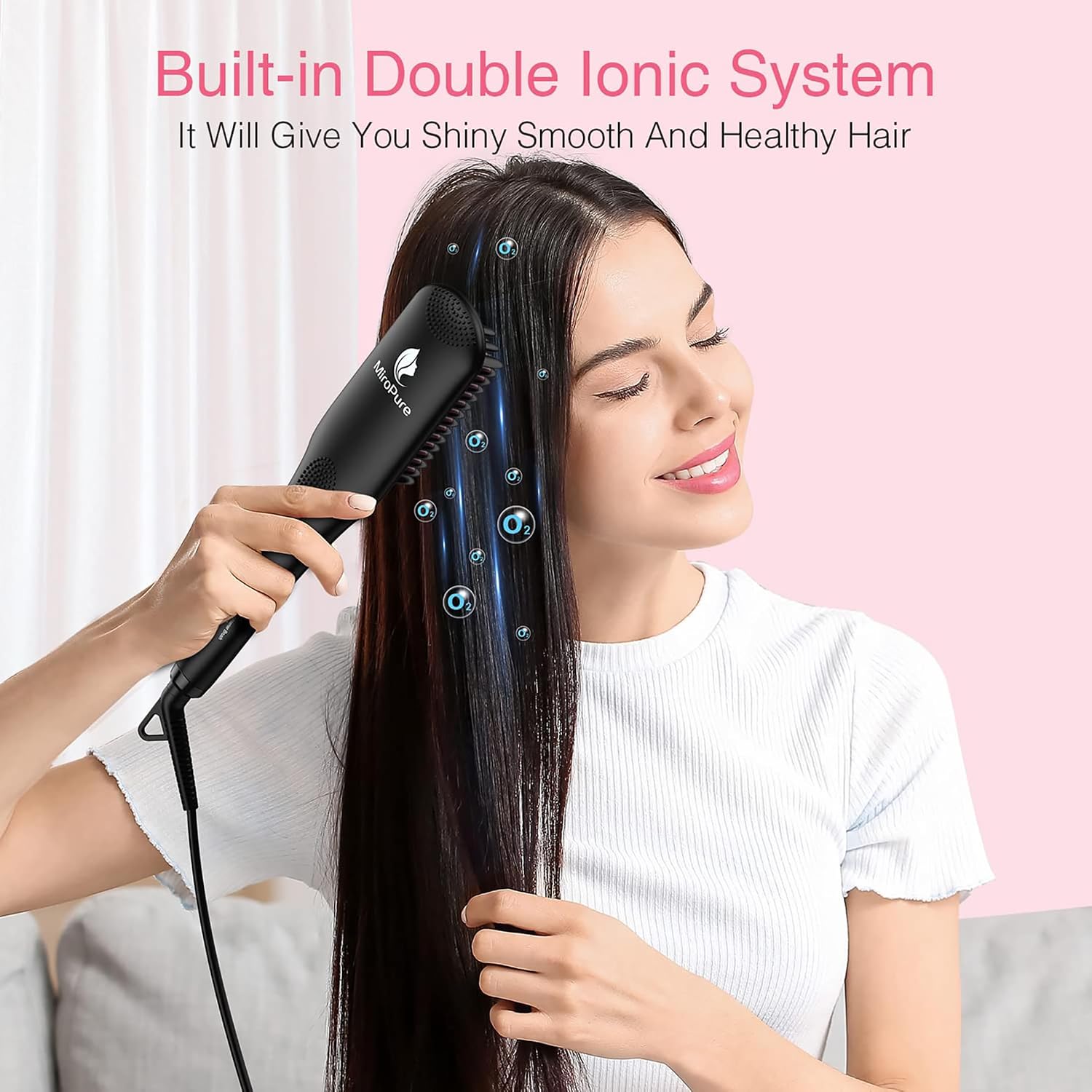 Detalle 2 de MiroPure 2 in 1 hair straightener brush
