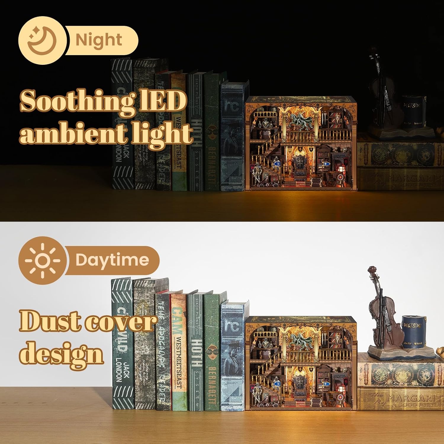Thumbnail 5 de Book Nook Kit DIY Medieval Castle 3D LED