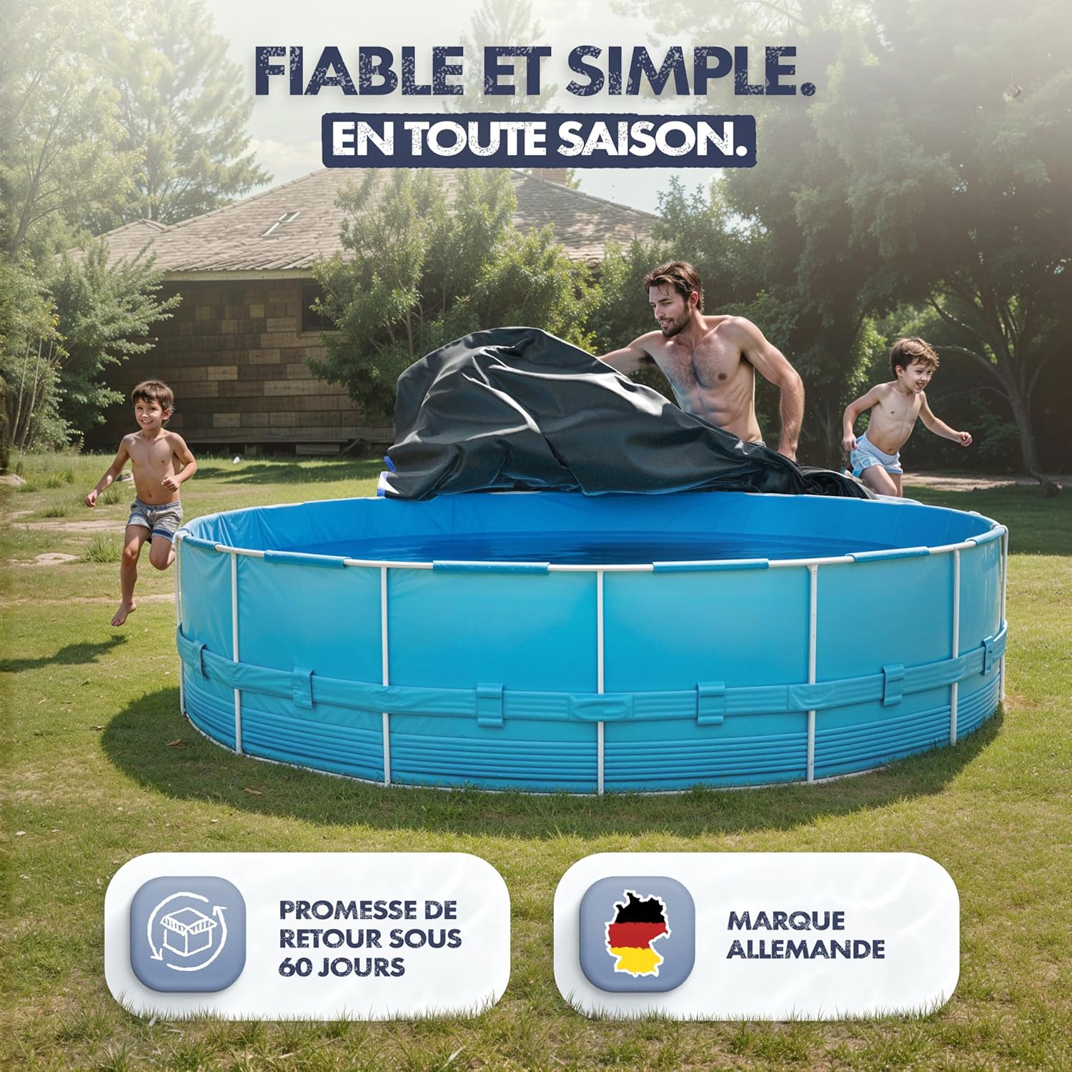 Thumbnail 6 de LAINFELD bâche piscine 420 cm bleu/noir