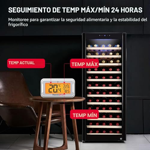 Thumbnail 6 de ThermoPro TP110: Termómetro frigorífico digital con lectura clara y registro MAX/MIN, 3 opciones de instalación