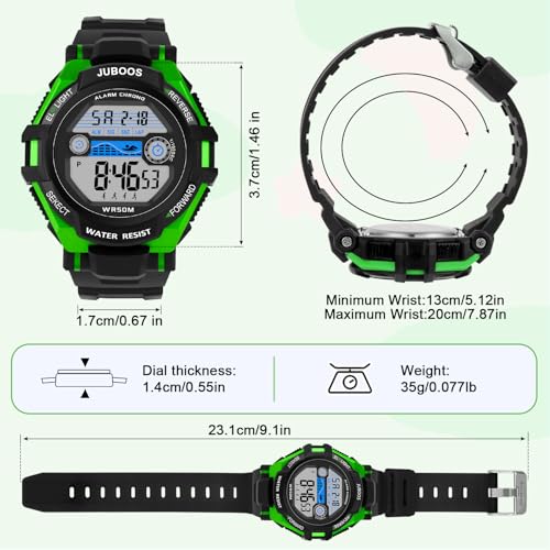Detalle de Juboos Kinder Digitaluhren – bunte LED-Armbanduhr für Jungen und Mädchen, 5–16 Jahre