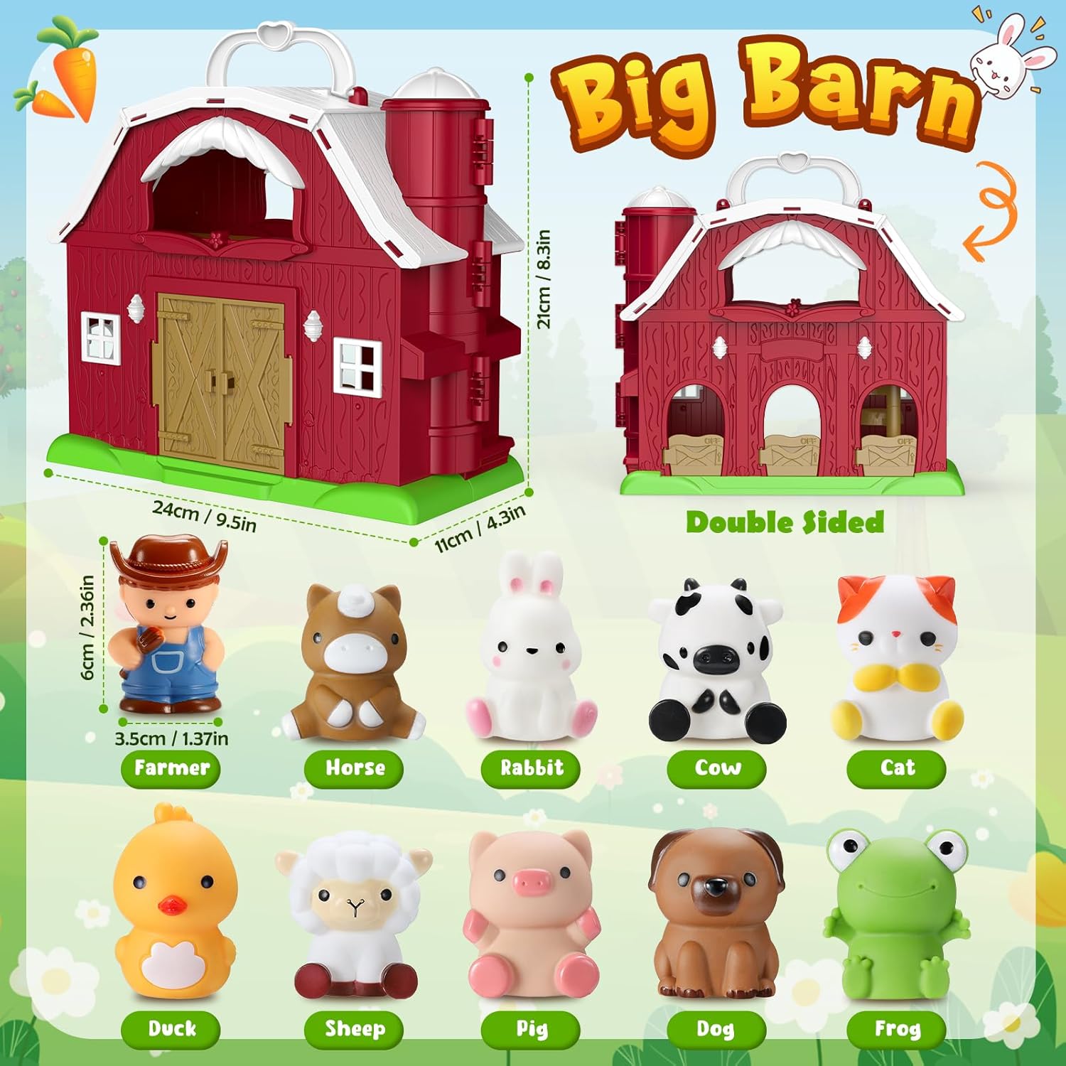 Detalle de HappyKidsClub Montessori Farm Toy 24x11x21cm