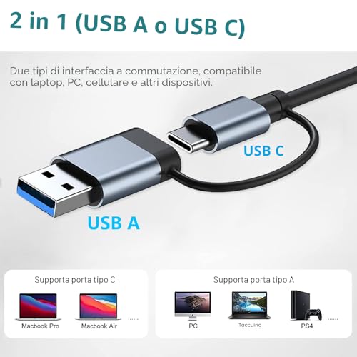 Thumbnail 5 de Oliveria Adattatore USB-C Hub 8-in-2: lettore SD/TF, USB 3.0 e USB-C per MacBook, Windows e Android