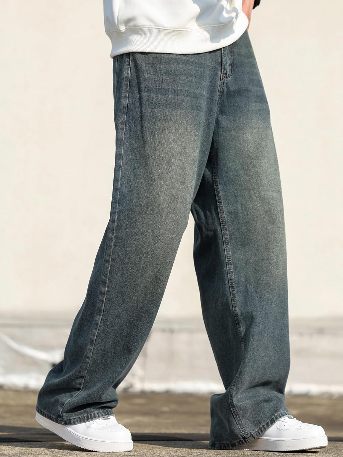 Thumbnail 2 de Baggy Jeans Herren mit unregelmäßiger Naht im Y2K/Skater-Style – Zewool