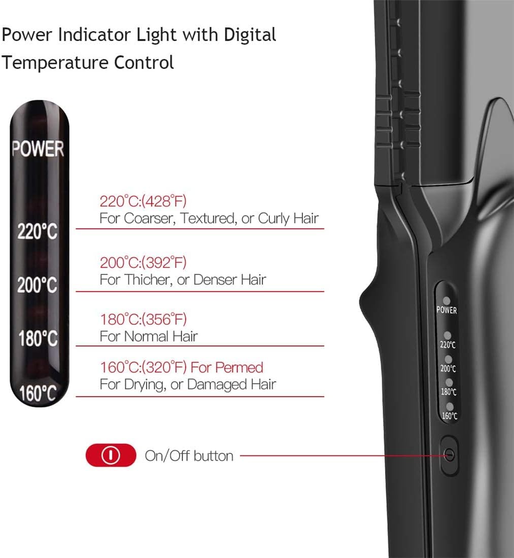 Detalle 1 de CkeyiN Kreppeisen 4-in-1 Haarglätter & Multistyler mit Keramikplatten