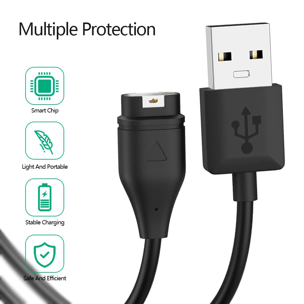 Detalle de AWINNER Garmin_Charger_Cable_2_Pack USB-A Garmin Watch Charging Cables, 2-Pack