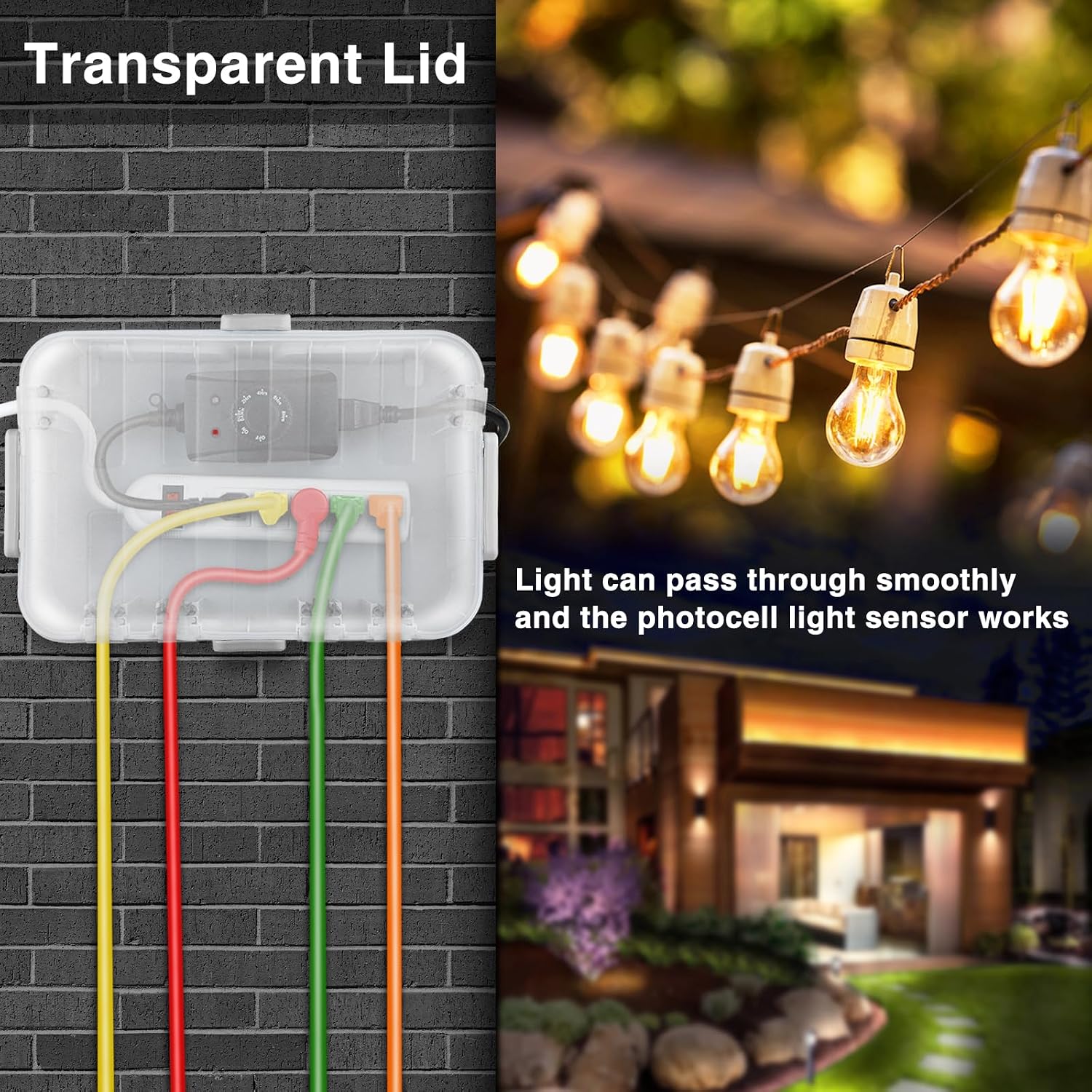 Detalle 2 de Flemoon 7003 Large Outdoor Electrical Box, IP54, Clear Lid, 6 Cable Ports