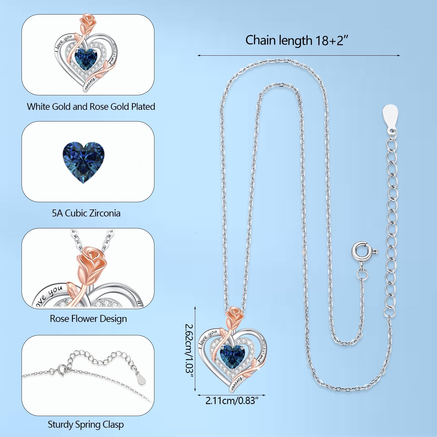 Thumbnail 4 de LAVUMO collier cœur rose 925, pendentif