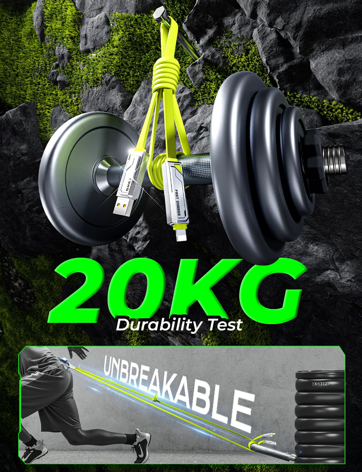 Detalle 2 de SHEZI 4-in-1 Charging Cable 5FT