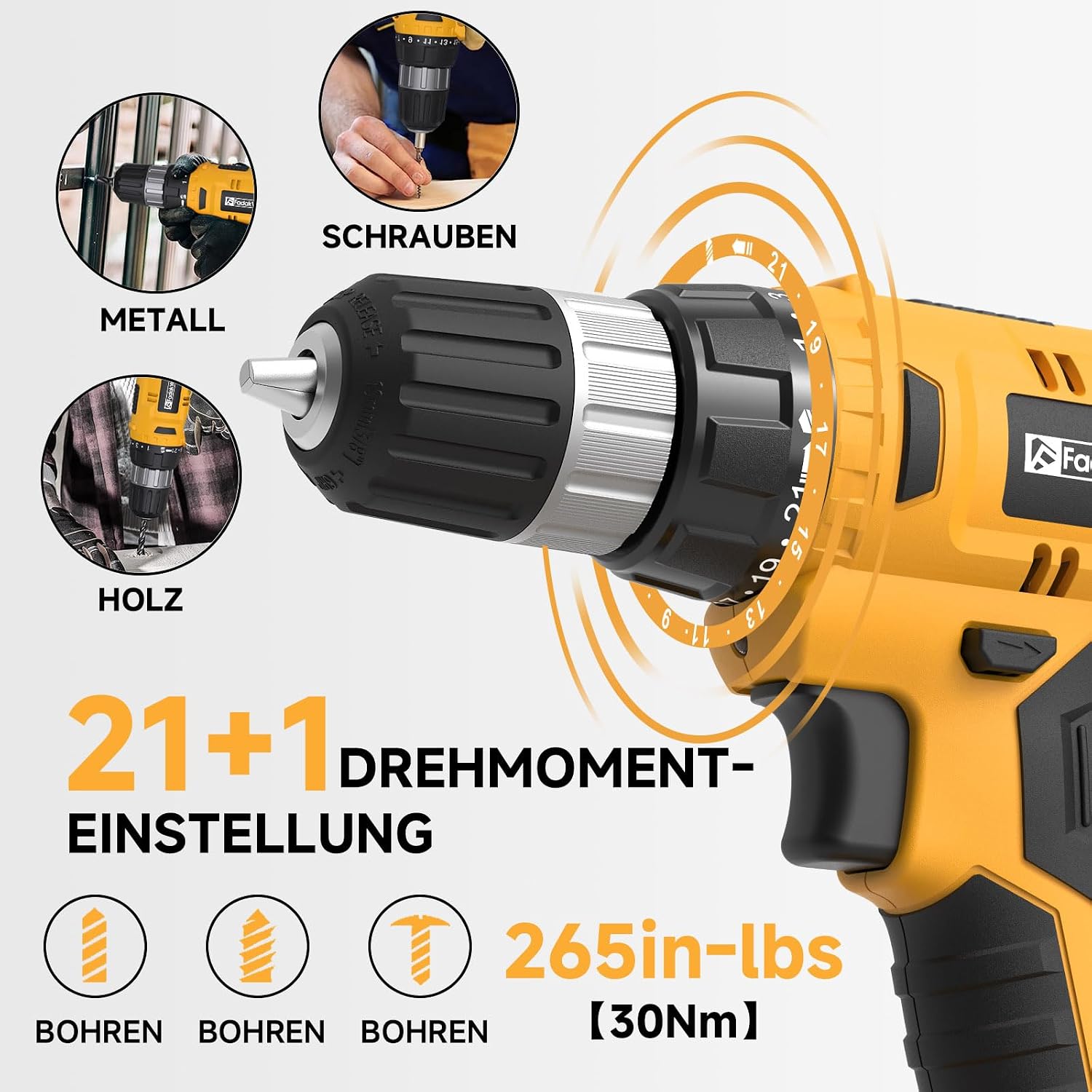 Thumbnail 3 de FADAKWALT 20V Cordless Drill Set