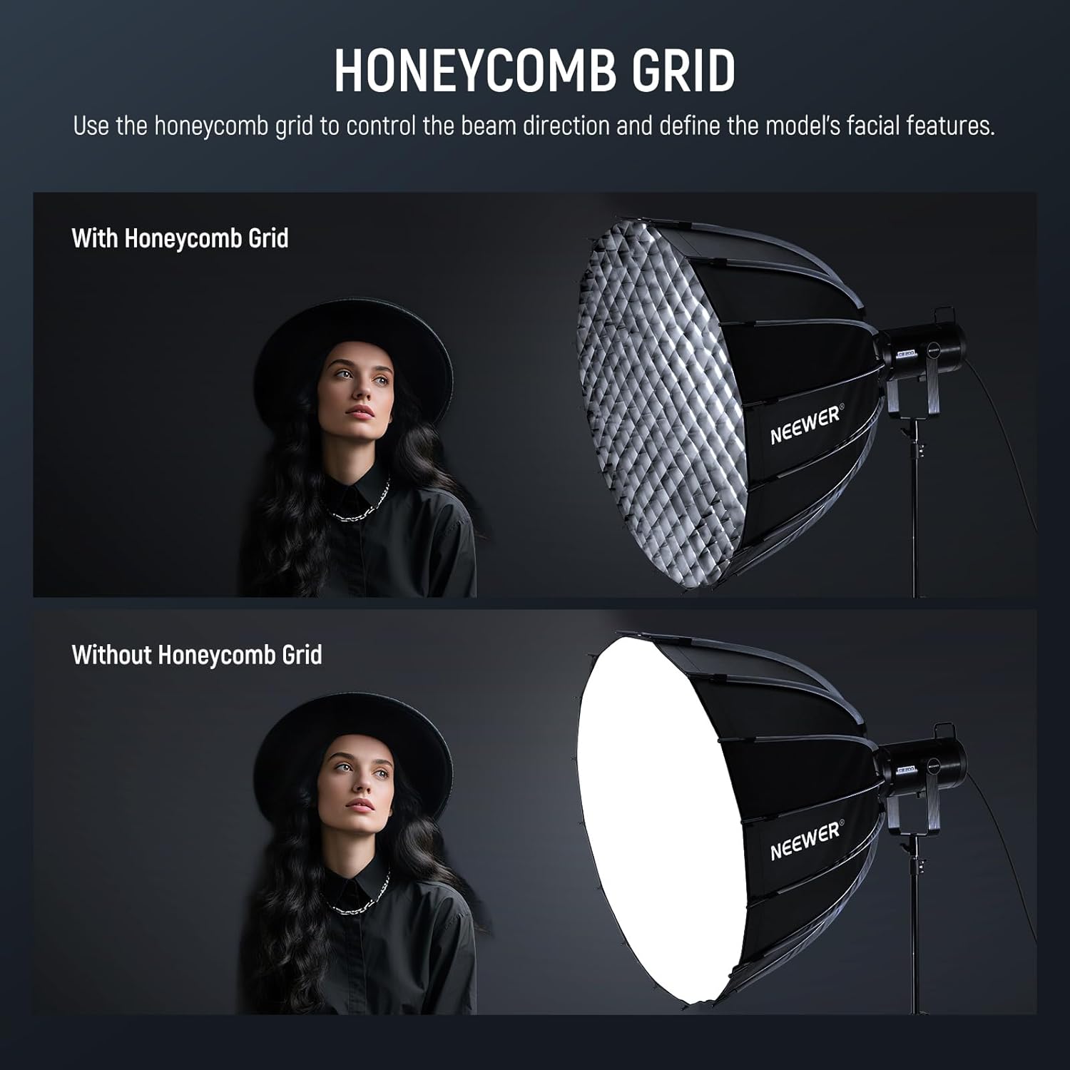Thumbnail 3 de NEEWER Parabol Softbox-Set 35,4" (90 cm) mit Bowens-Mount und Diffusoren