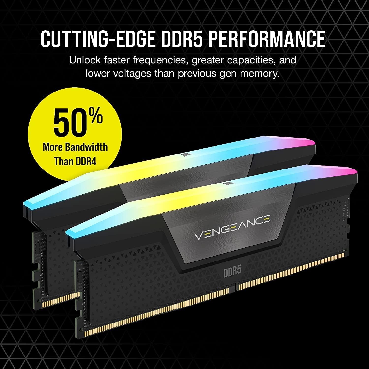 Thumbnail 2 de CORSAIR Vengeance RGB DDR5 RAM 32GB (2x16GB) up to 6000MHz CL36 — CMH32GX5M2E6000C36