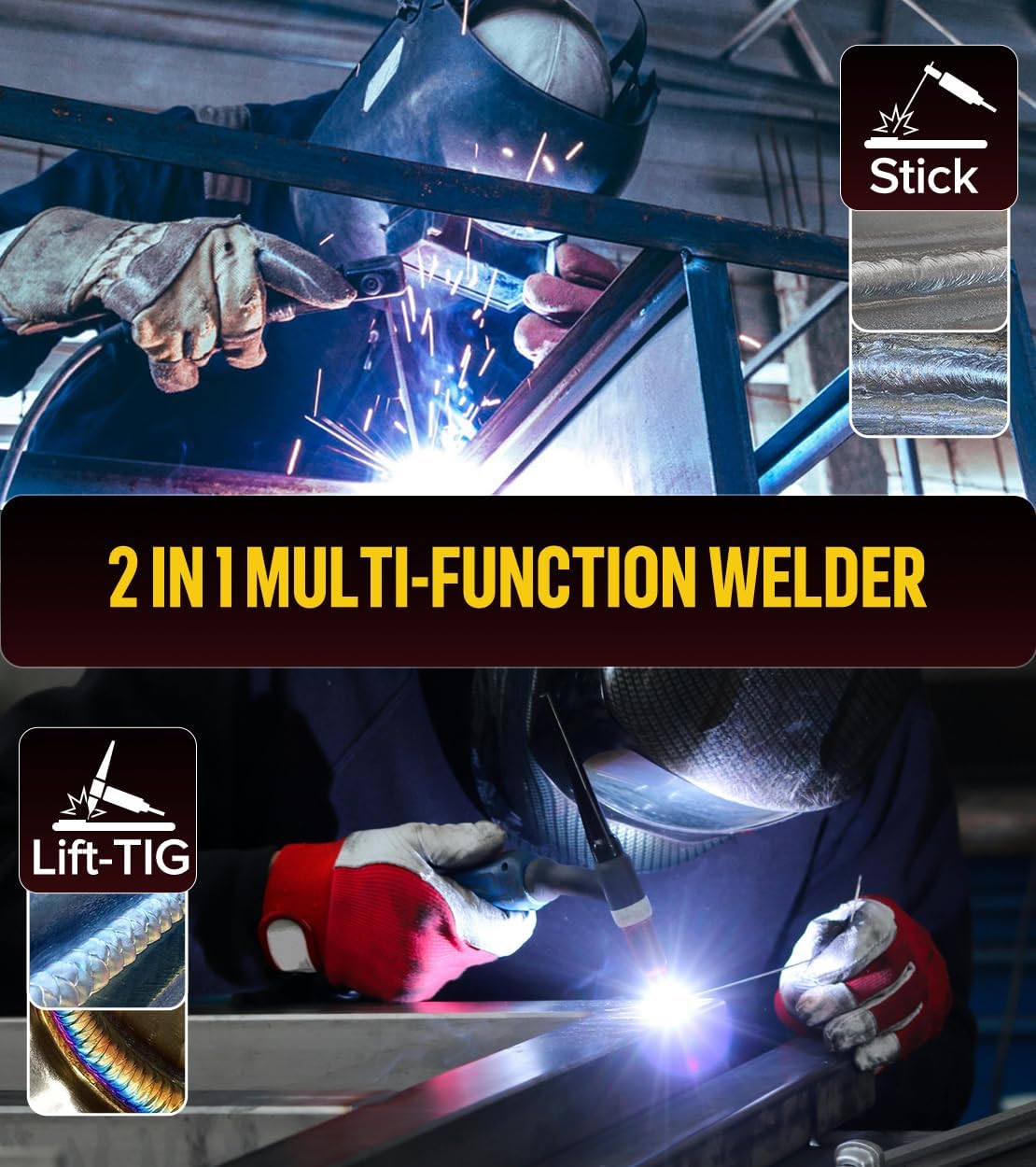Thumbnail 6 de HONE Stick Welder 110V (Upgraded 205Amp Mini Welder) with Lift TIG, Hot Start/Arc Force, Anti-Stick & VRD, Includes 25 Rods