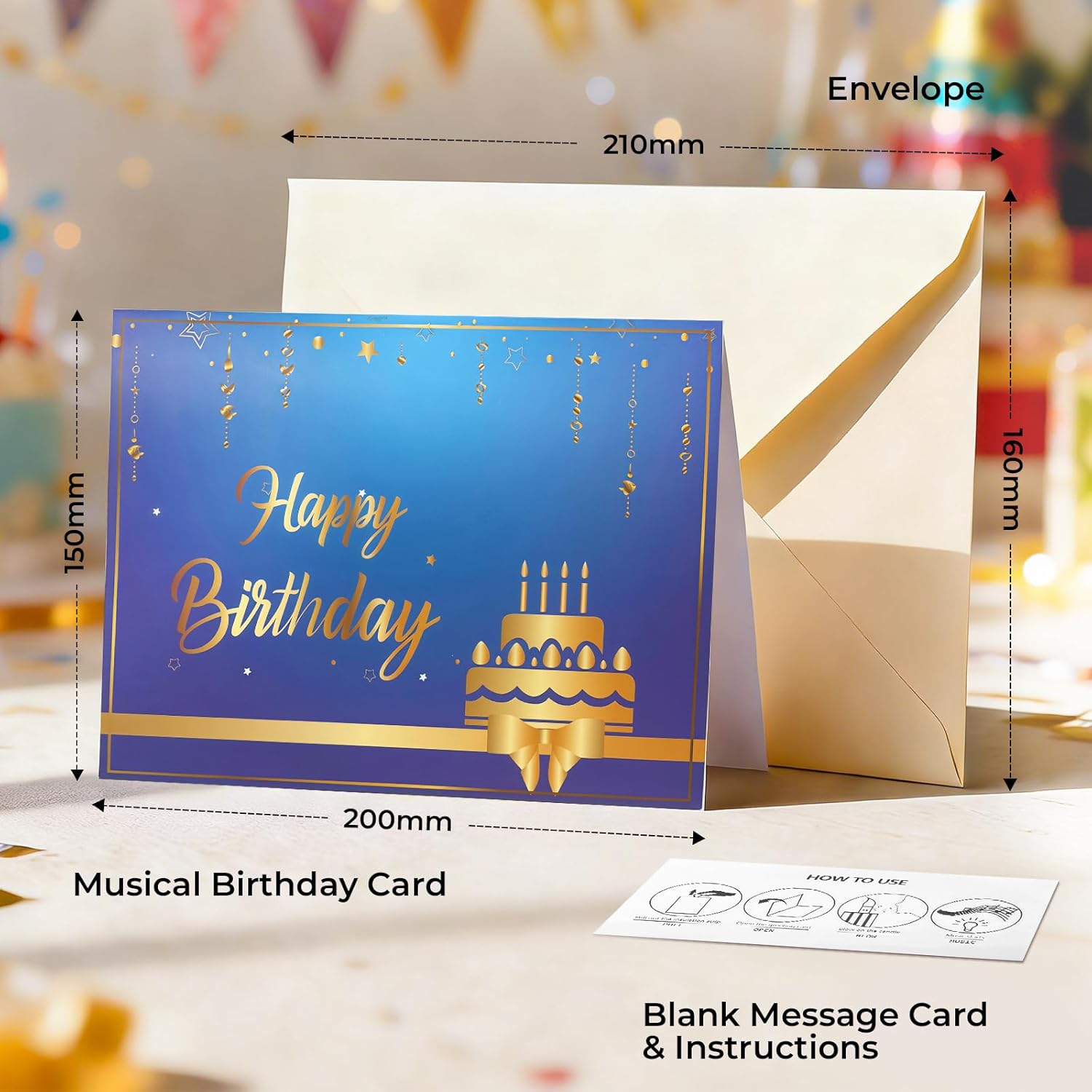 Thumbnail 5 de YianHien 80th Birthday Card: Musical Pop‑Up Card with LED Candle