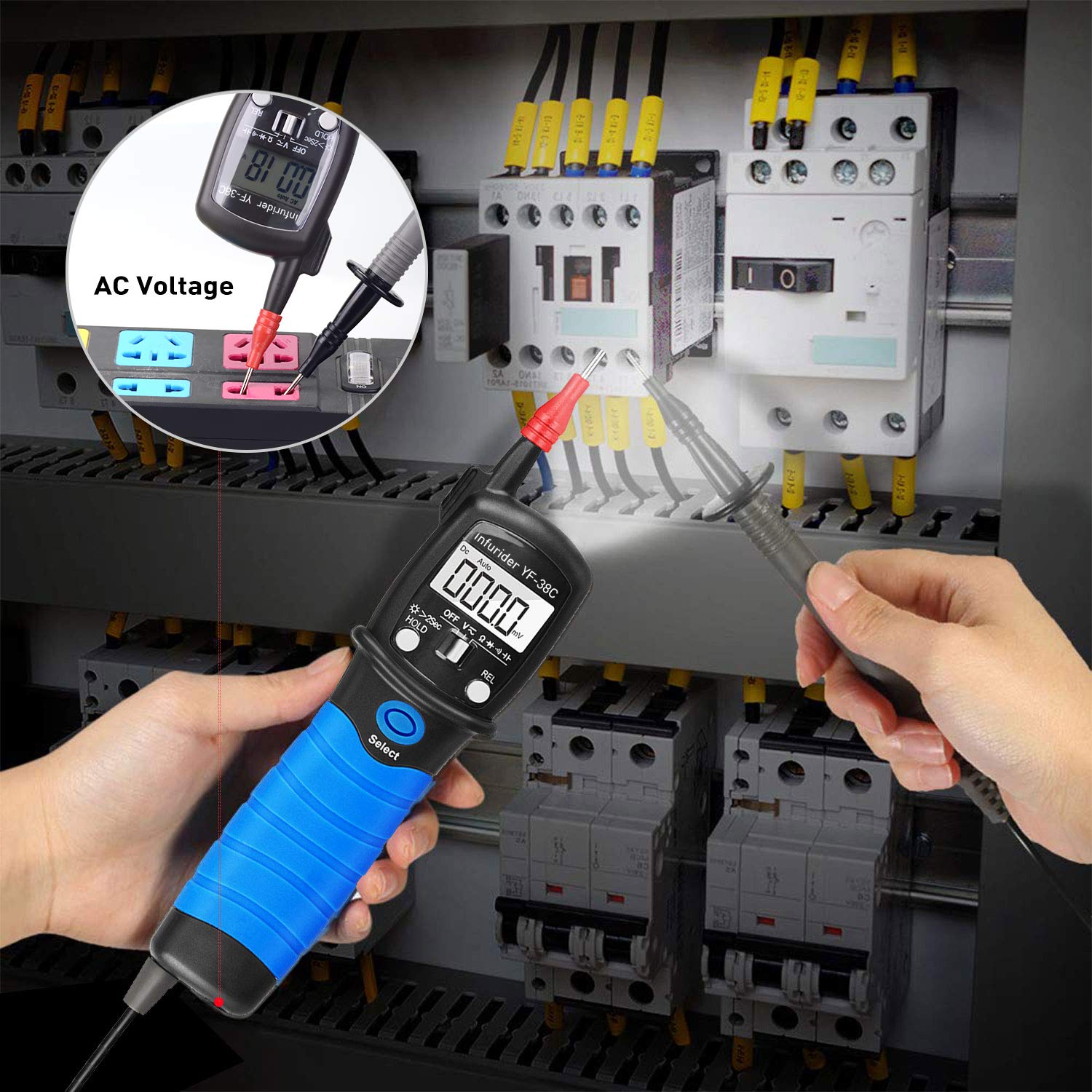 Detalle de Digital Pen Multimeter YF-38C (YF-38C High Precision) AC/DC Voltage Tester, Resistance & Continuity