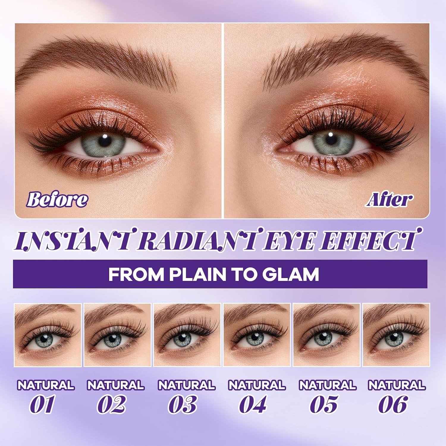 Thumbnail 1 de B&Qaugen Natural Lash Clusters, 144-Count C-Curl Wispy Mix, 8–16 mm