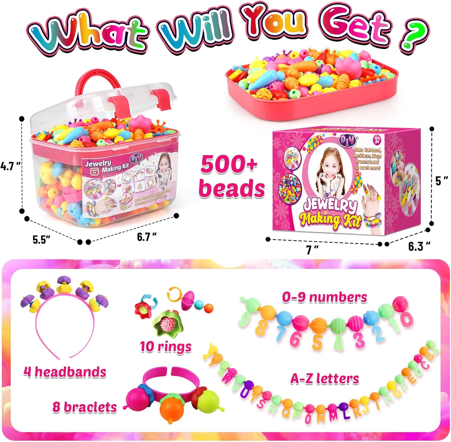 Thumbnail 1 de FunzBo Kids Jewelry Making Kit for Ages 3–8 🎨