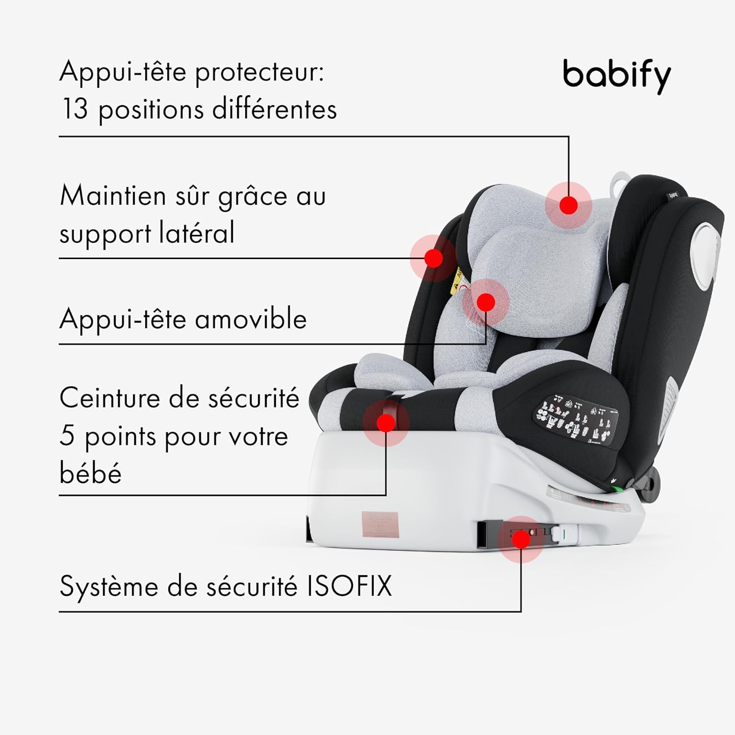 Thumbnail 1 de Babify Onboard Siège Auto trio Aisance: 0 à 36 kg, Groupe 0/1/2/3, Pivotant 360, Isofix