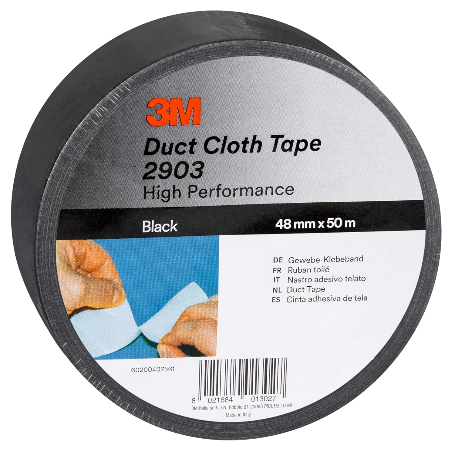 3M 2903/4850S Ruban Adhésif Toilé 48 mm x 50 m – Noir